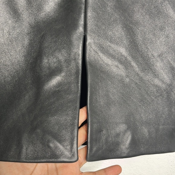 LA TANNERIE Elegant Black 100% Leather Midi Pencil Skirt Size 6 - Picture 5 of 8